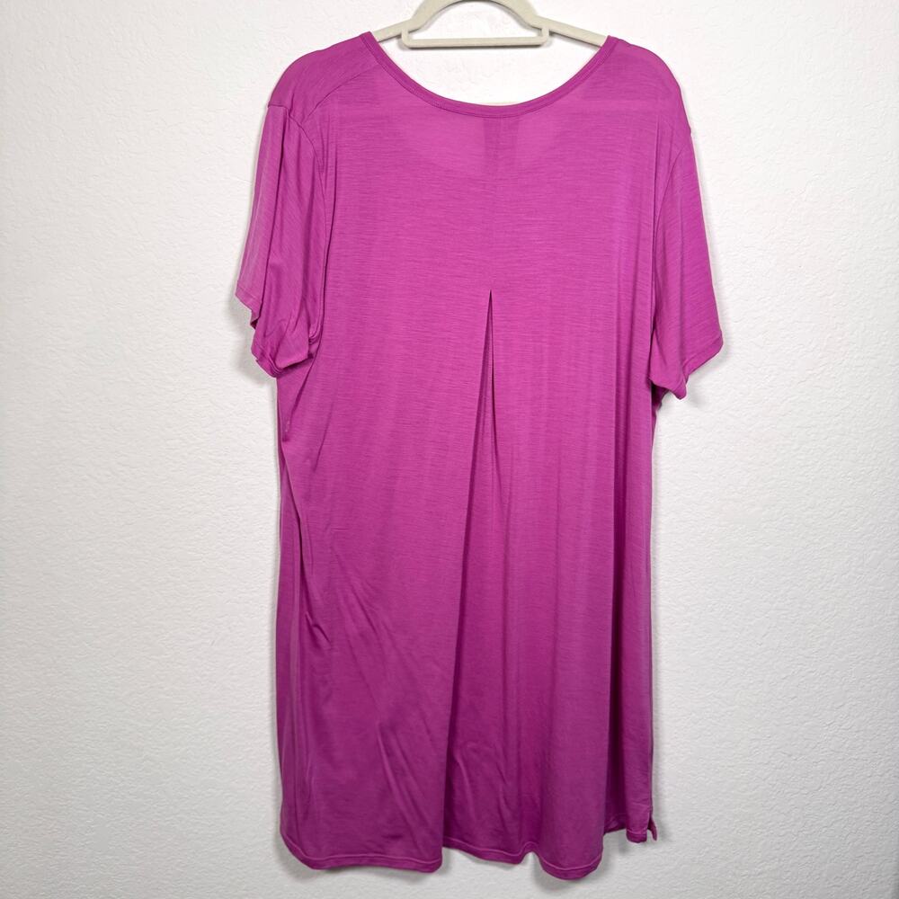 Woolx Womens Merino Wool Swing Mini Dress Size XL Lightweight Pink Purple - Picture 3 of 6